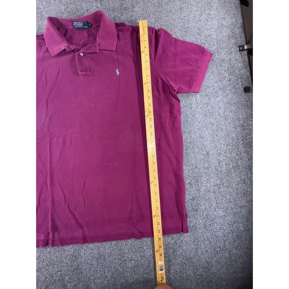 Polo Ralph Lauren Mens XXL Magenta Purple Short Sleeve Pique Polo Blue Pony